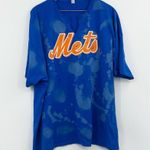 New York Mets Bleach Splatter V Neck Short Sleeve Shirt Size 3XL Photo 4