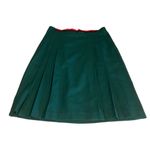 VINTAGE 1980'S GREEN W/RED & BLACK WAIST PLEATED WOOL MIDI SKIRT (16) Photo 8