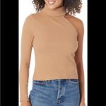 Calvin Klein NWT  Jeans Women's One Shoulder Turtleneck Top Brown Size Small Photo 5