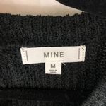 Mine Womens Sweater Scoop Neck Chunky Knit Tie Colorblock Brown Black Ivory M Size M Photo 2