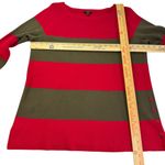 Talbots Woman 1X Red & Olive Green Wide Stripe Boatneck Sweater – Classic Knit Photo 6