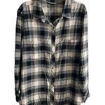Athleta  lumberjill flannel black white plaid button up XL NWT $89 Photo 0