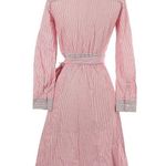 J.Crew NWT Tie Waist Button Down in Providence Red Stripe Shirt Dress 00 Photo 5