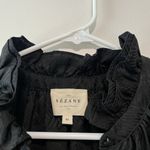 Sézane Sezane Black‎ Silk Castelle Ruffle Neck Button Front Blouse Size 36 Photo 2