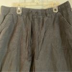 kim rogers  Women's L Charcoal Black 100% Cotton Elastic Cropped Pants Capris Photo 2