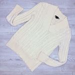 Vintage Ralph Lauren Jean co long sleeve woven knit sweater cream cotton med Photo 0