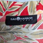 Sag Harbor Vtg 1990s Red Green Hawaiian Aloha Floral Print Button Up Top XL Photo 3