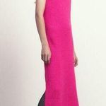ZARA Pink Sleeveless Turtleneck Waffle Chunky Knit Midi Bodycon Sweater Dress S Photo 0