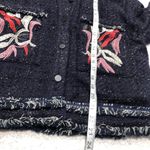 Anthropologie Foxiedox Embroidered Takeo Tweed Boho Jacket Frayed Trim Size S Photo 13