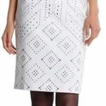White House | Black Market Pencil Skirt Embroidered Studded Lined Ivory Size 4 Photo 0