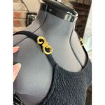 Jantzen  one piece swimsuit Vintage black textured gold buckles Photo 8