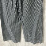Loft Ann Taylor  Gingham Black and White Wide Leg Cotton Blend Ankle Pants Large Photo 5