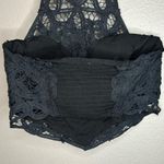 Free People  Intimately Batting My Eyes black crochet halter crop top size XS Photo 7