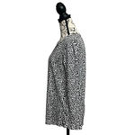 Loft Leopard Print Long Sleeve Top M – Black White Animal Print Pullover Classic Photo 3
