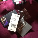 Marled Ribbed Wine w/Black Stripes Sweater Purple Size M Photo 8