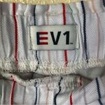 EV1 road trippin striped drawstring shorts Cotton /Linen Blend Large White Photo 4