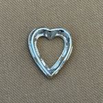 Gorgeous Vintage Rhinestone Heart Pendant W Sparkly Rhinestones Silver Tone Photo 4