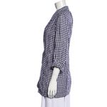 Cynthia Rowley * blue plaid linen long blazer size large Large Photo 1