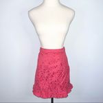 Free People  Coral Pink Floral Lace Ruffle Short Mini Skirt 4 Photo 1