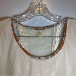 Gimmicks by BKE  Tan/Orange Sheer Split Back Blouse size M Photo 2