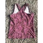 The North Face  Tank Top Sz S Purple paisley cross back gym yoga Vapor Wick bra Photo 2