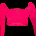Privy Hot Pink Corset Mesh Cut Out Sleeve Top Photo 7