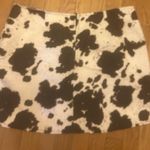 Motel Rocks Dolls Kill  Pelmo Brown Cowhide Print Cotton Mini Skirt Size XL NWOT Photo 1