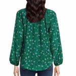 Roller Rabbit Green Floral Long Sleeve Top Peasant Blouse Lucy Size Large New Photo 3
