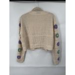 Sonoma  Crochet Floral Button Crop Sweater Women S Cream Coquette Fairy Whimsical Photo 1