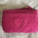 Juicy Couture Pam & Gela Choose Juicy Pink Cotton Silver Glitter Zip Wristlet Photo 2