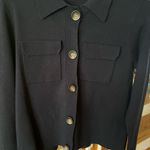 T Tahari  Midnight Blue Button-Up Blazer Photo 2