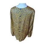 Vintage Valentino Miss V 100% Silk Polka Dot Blouse, Size 10 (44) Yellow Photo 2