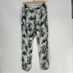 Orsay Lightweight Tropical Leaf Print Drawstring Waist Jogger Pants Size 10 Green Photo 7