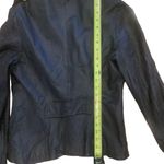 Kenna T womens biker core leather moto jacket black button front size medium Photo 10