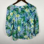 Tommy Bahama  Top XXS Blue‎ Floral Silk Cotton Boho Resort Peasant Beach Costal Photo 2
