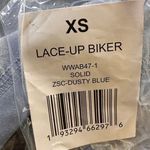 We Wore What  Lace Up Biker Short Solid Dusty Blue Size XSmall NWT Photo 10