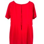 Talbots Size 8 Petites Red Short Sleeve Dress Midi Length Zip Up Rear Fitted Photo 2