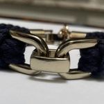 Talbots  Gold Tone Metal / Blue Cloth Bracelet Photo 1