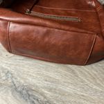 Faux Leather Large Quilted Crossbody Bag Brown Photo 14