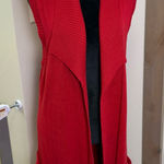 Coldwater Creek  Red Sleeveless Long Length Red Knit Cardigan Christmas Holiday M Photo 0