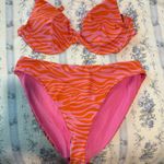 SheIn Pink and Orange Zebra Bikini Set Photo 0