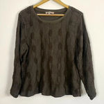 Flax  Brown Crinkle Linen Top Photo 0