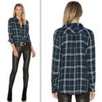 Rails  Hunter Plaid Flannel Button Down Shirt Forest Green Navy White Size Large Photo 1