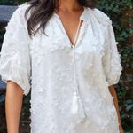 Karen Kane  💯 cotton embellished boho dress. Puff sleeves. Washable. Size M. NWT. Photo 2