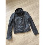AllSaints Bales Biker 100% Lamb Leather Jacket All Saints Moto Size UK 8 US 4 Black Photo 5
