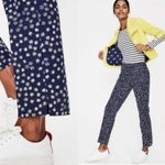 Boden RICHMOND Navy Blue Mimosa Floral Daisy Print Ankle Pants 022 Size 4 Photo 1