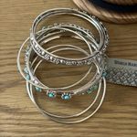 Cost Plus World Market Silver and Turquoise Bangles Photo 3