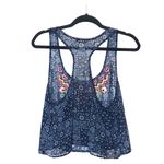 Love Squared  Sheer Embroidered Crop Top Large Photo 1
