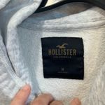 Hollister  California Graphic Hoodie Floral Sleeve Embroidery Gray Pullover M Photo 3