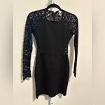 Parker  Black Dress with Lace Sleeves Photo 2